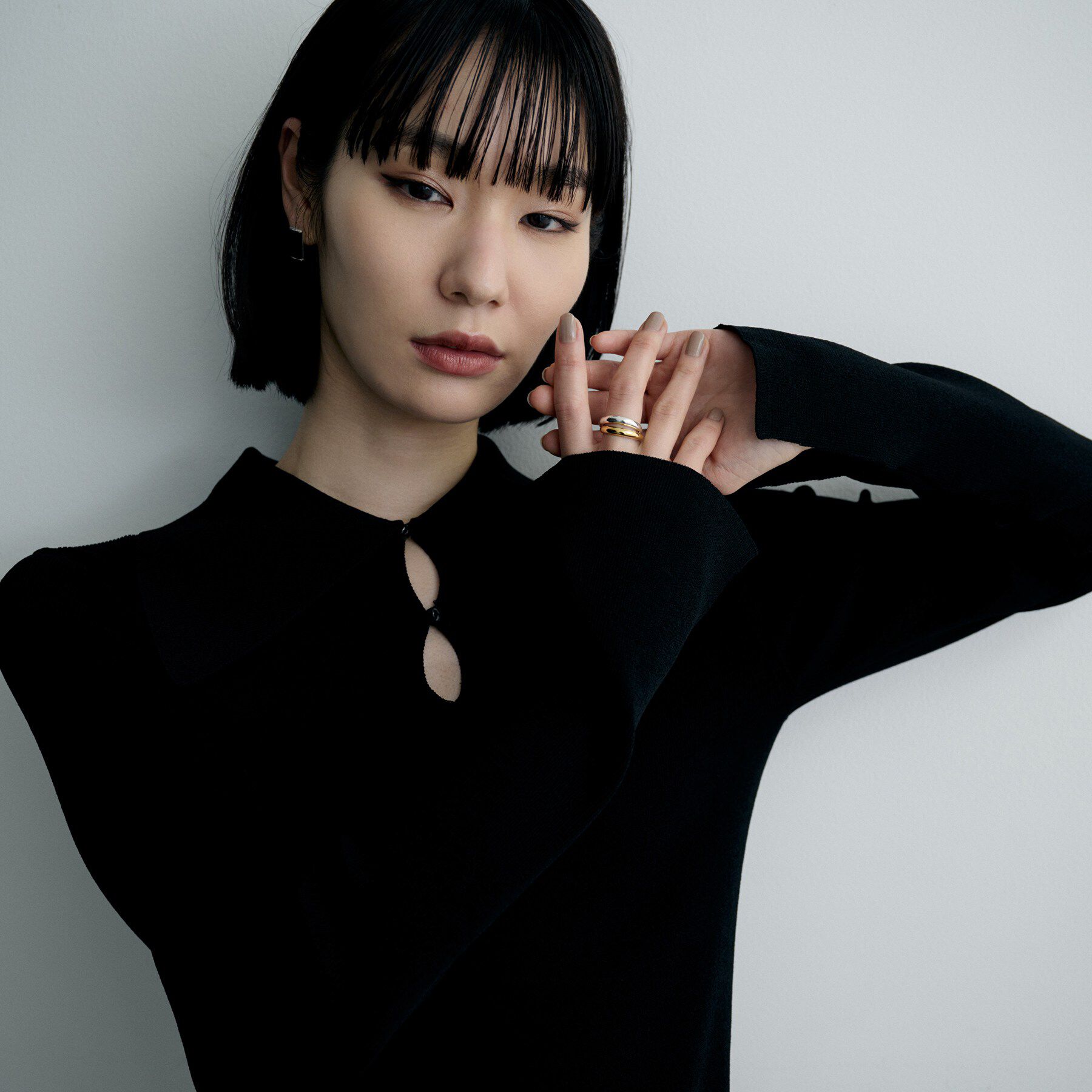 COCOSHNIK ONKITSCH「シルバー コンビカラー デュアルドームリング」|リング|