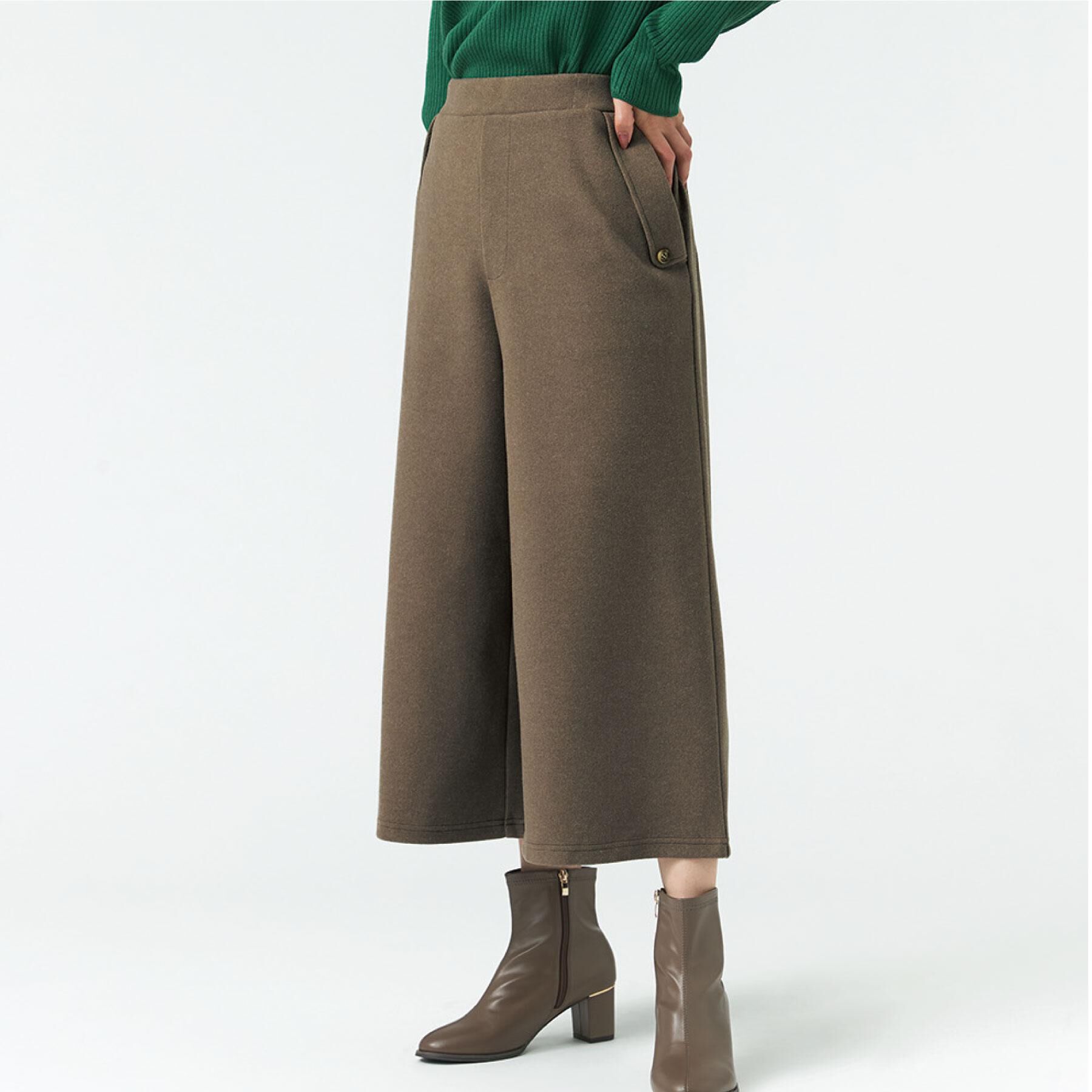 SHOO･LA･RUE「【洗濯機可】美脚見え あったか圧縮ニット ガウチョパンツ」|その他|