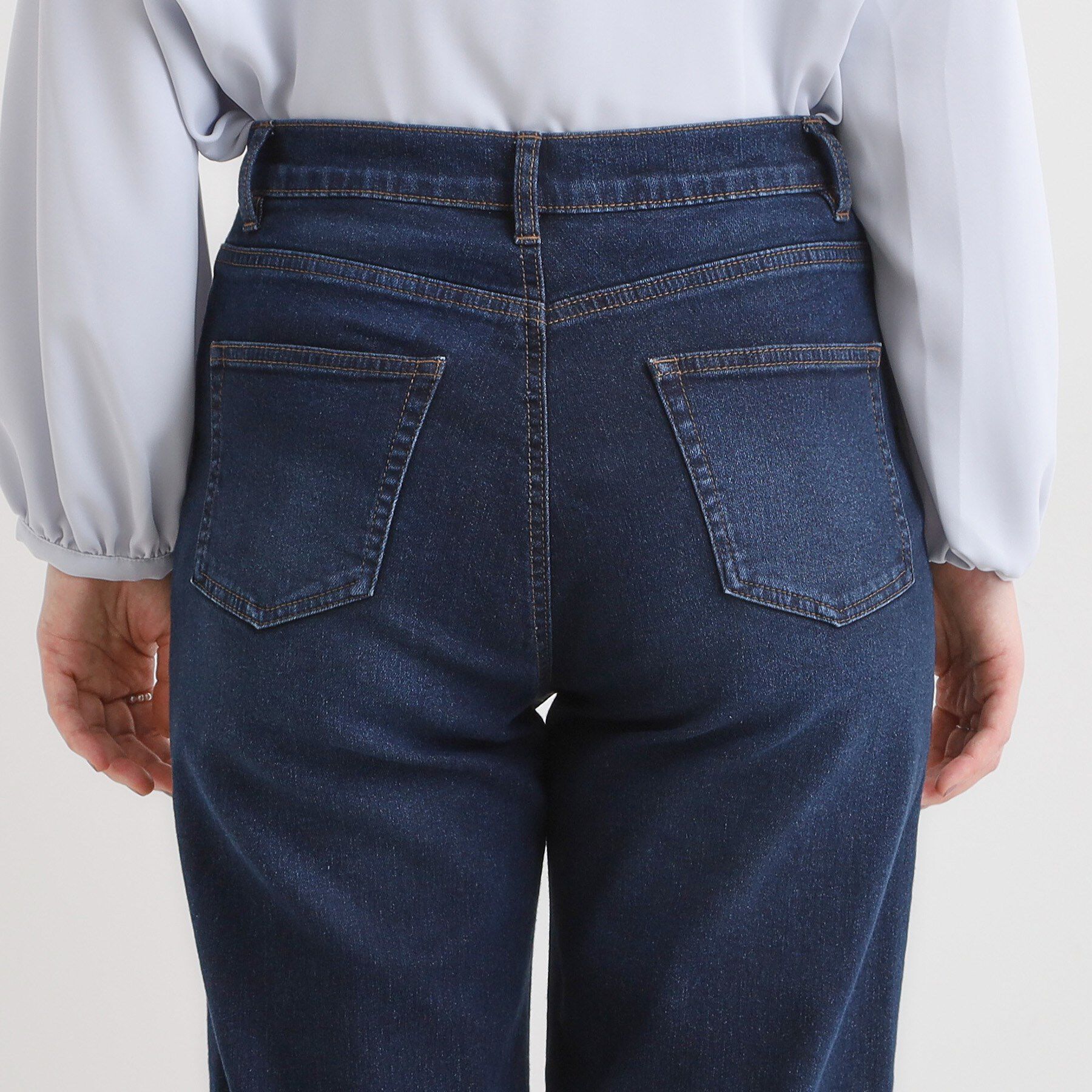 SHOO･LA･RUE「【あったか/SS-LL】裏微起毛 ストレートデニムパンツ」|デニム|