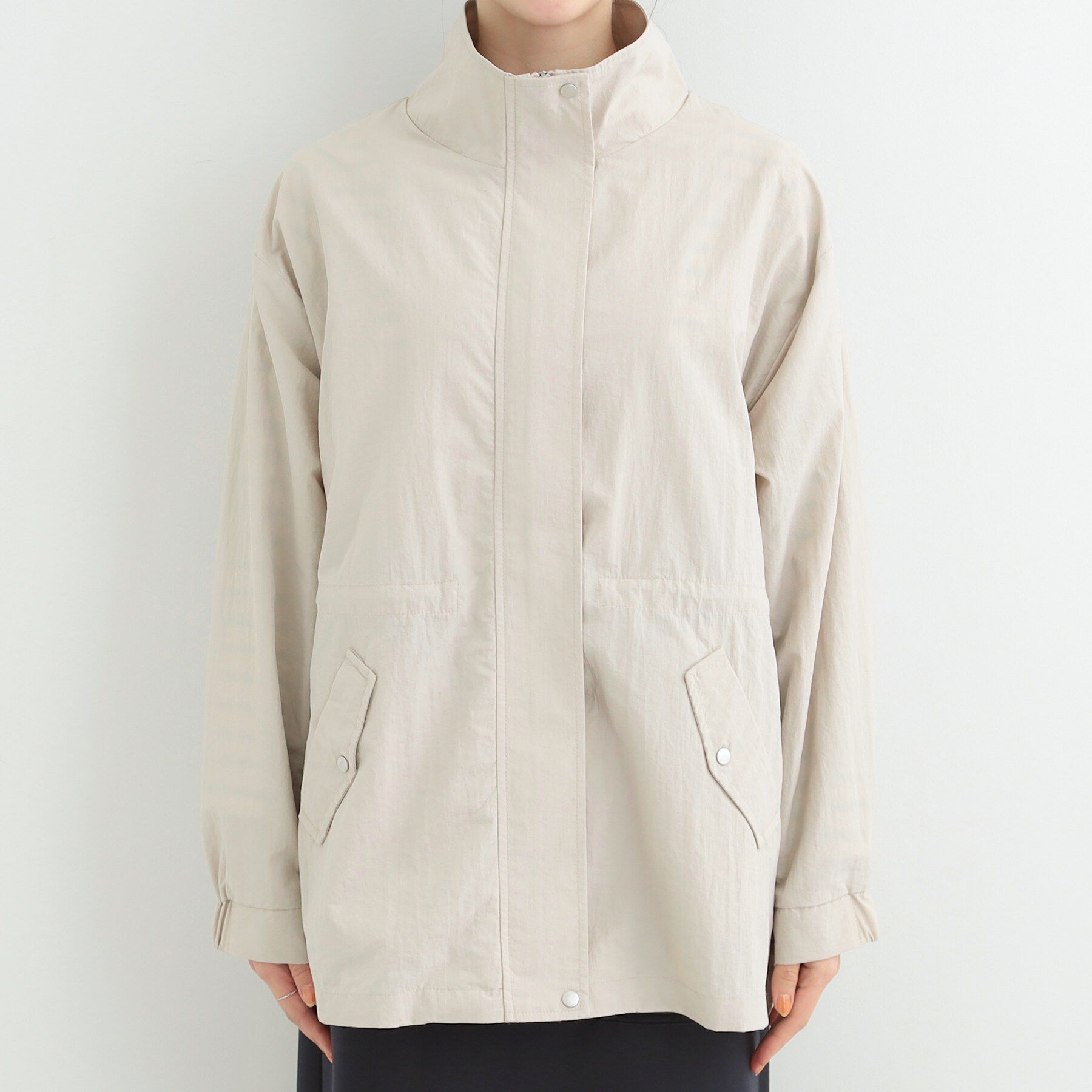 SHOO･LA･RUE「【防花粉/S-LL】女性らしさあふれる 軽やかスタンドブルゾン」|ブルゾン・スタジャン|