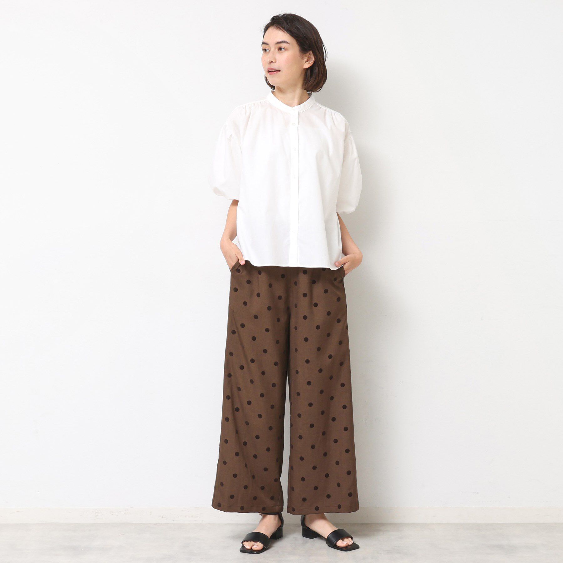 Dessin「【洗える】バルーンスリーブバッグギャザーブラウス」|シャツ・ブラウス|