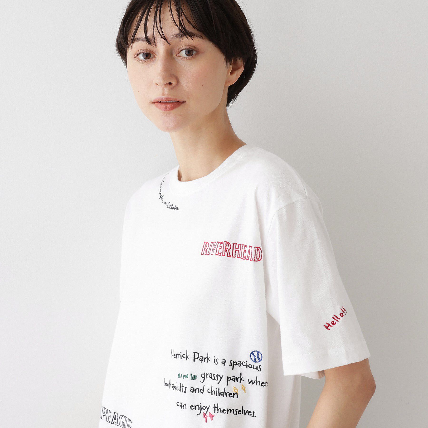 Dessin「【ユニセックス/リンクコーデ】刺繍Tシャツ」|Tシャツ・カットソー|