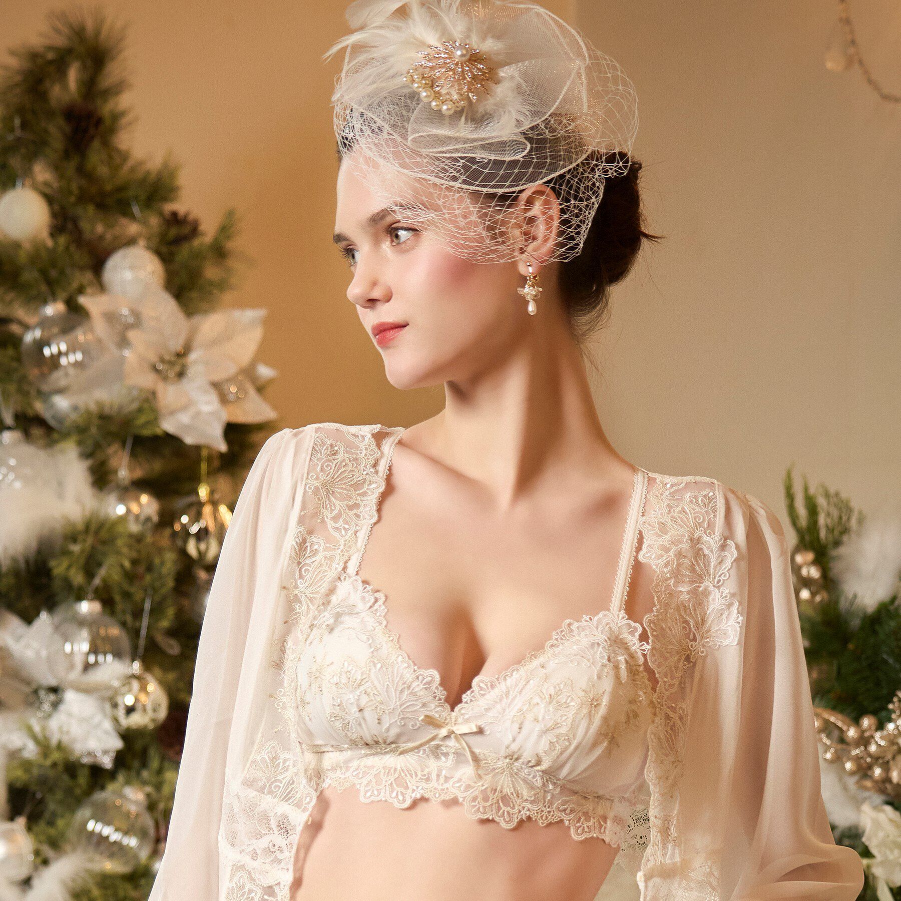 Risa Magli「カロリーネ ソフトブラ」|インナー|ホワイト(001)