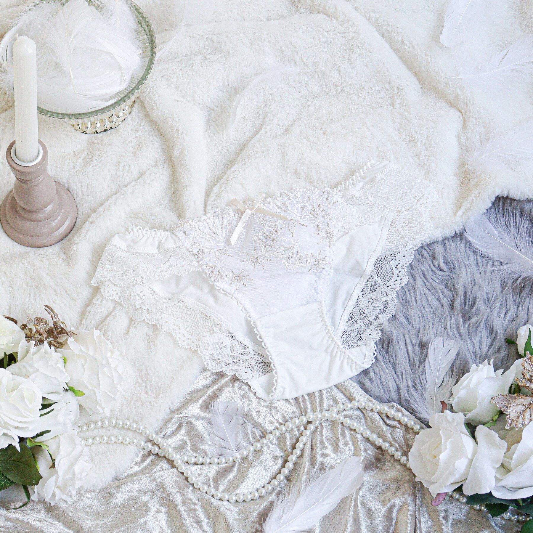 Risa Magli「カロリーネ ノーマルショーツ」|インナー|ホワイト(001)