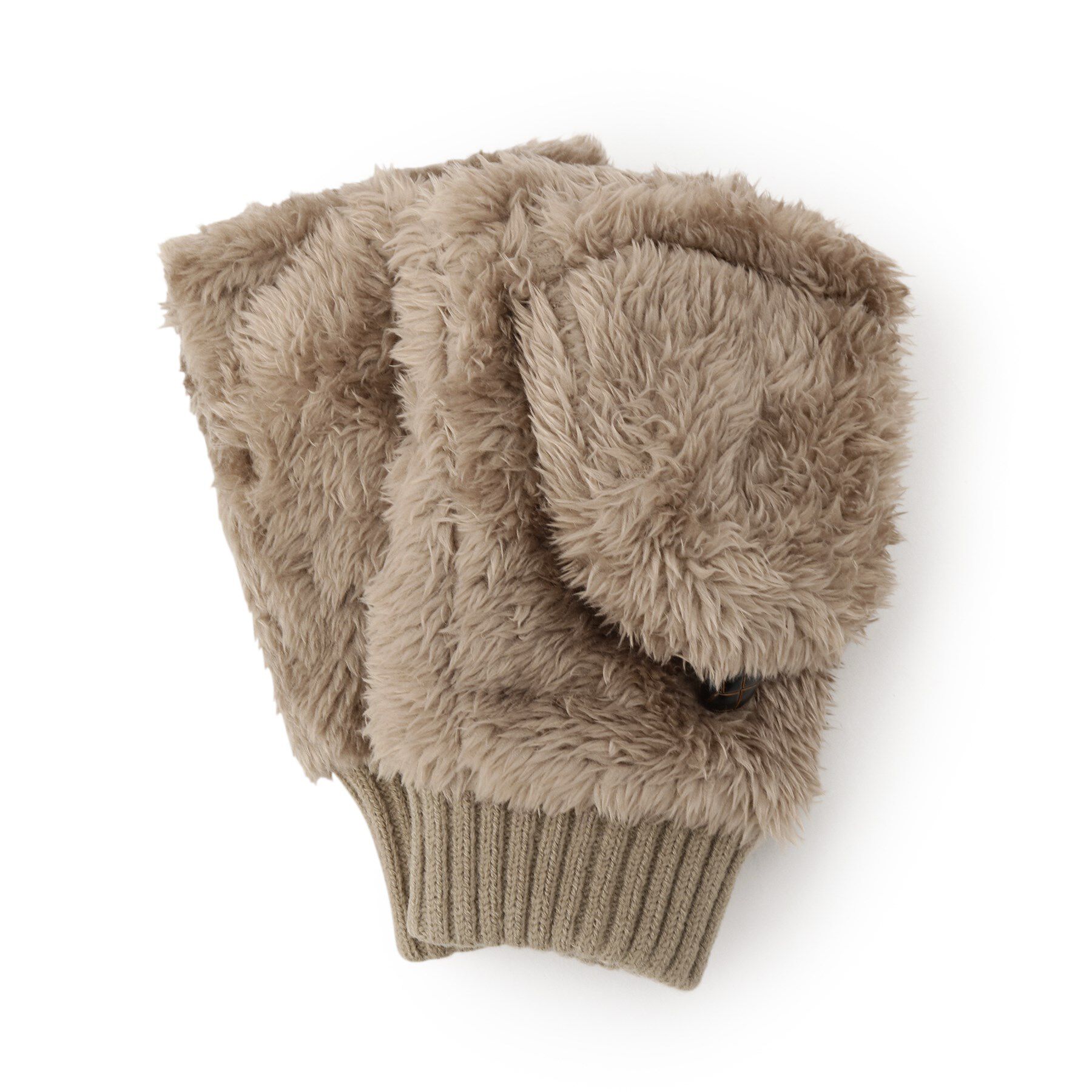 ITS&rsquo;DEMO「【手洗い可】ボアフード付きミトン」|手袋|モカブラウン(042