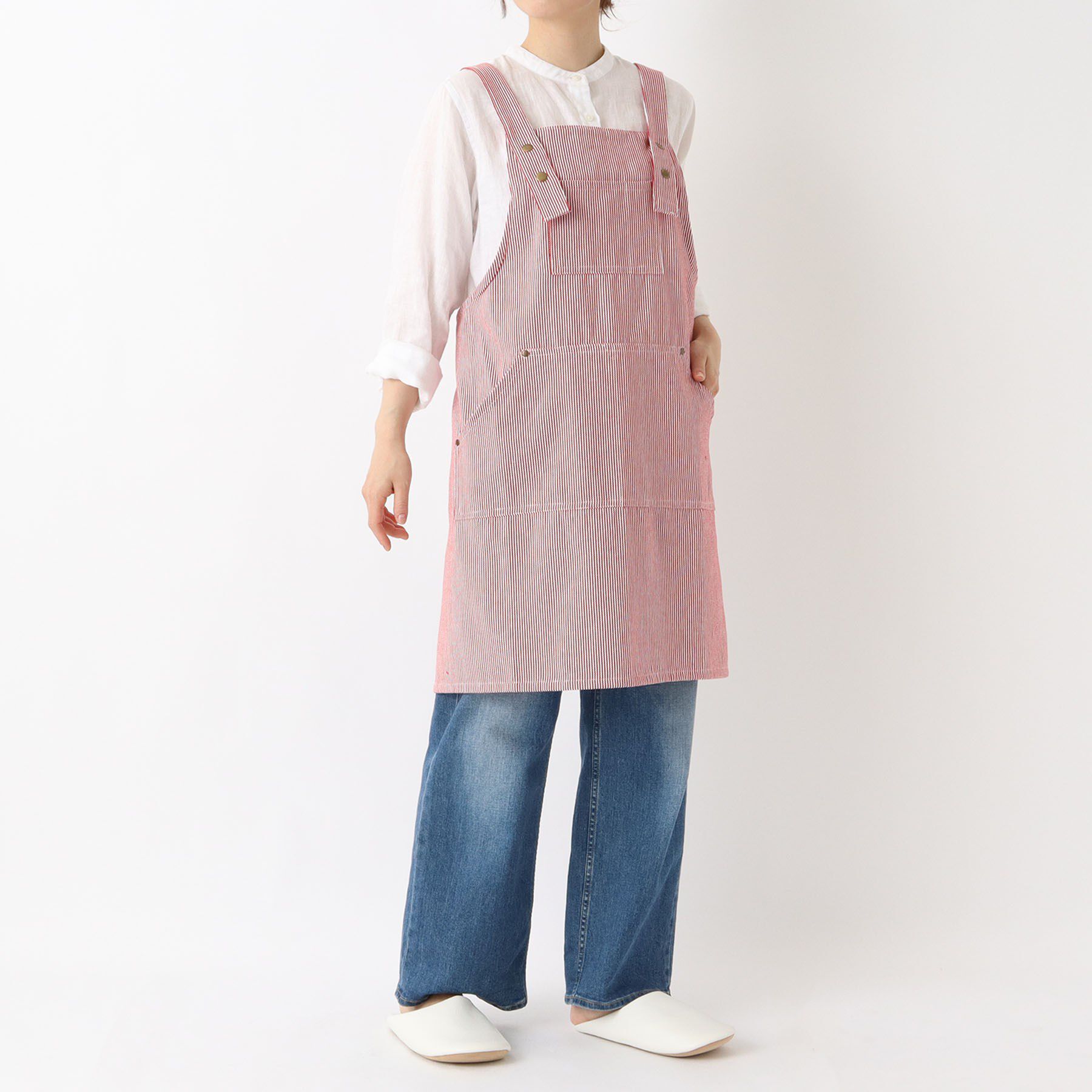 212 KITCHEN STORE「ヒッコリーストライプエプロン M RD ＜212Kオリジナル＞」|食器・キッチングッズ|