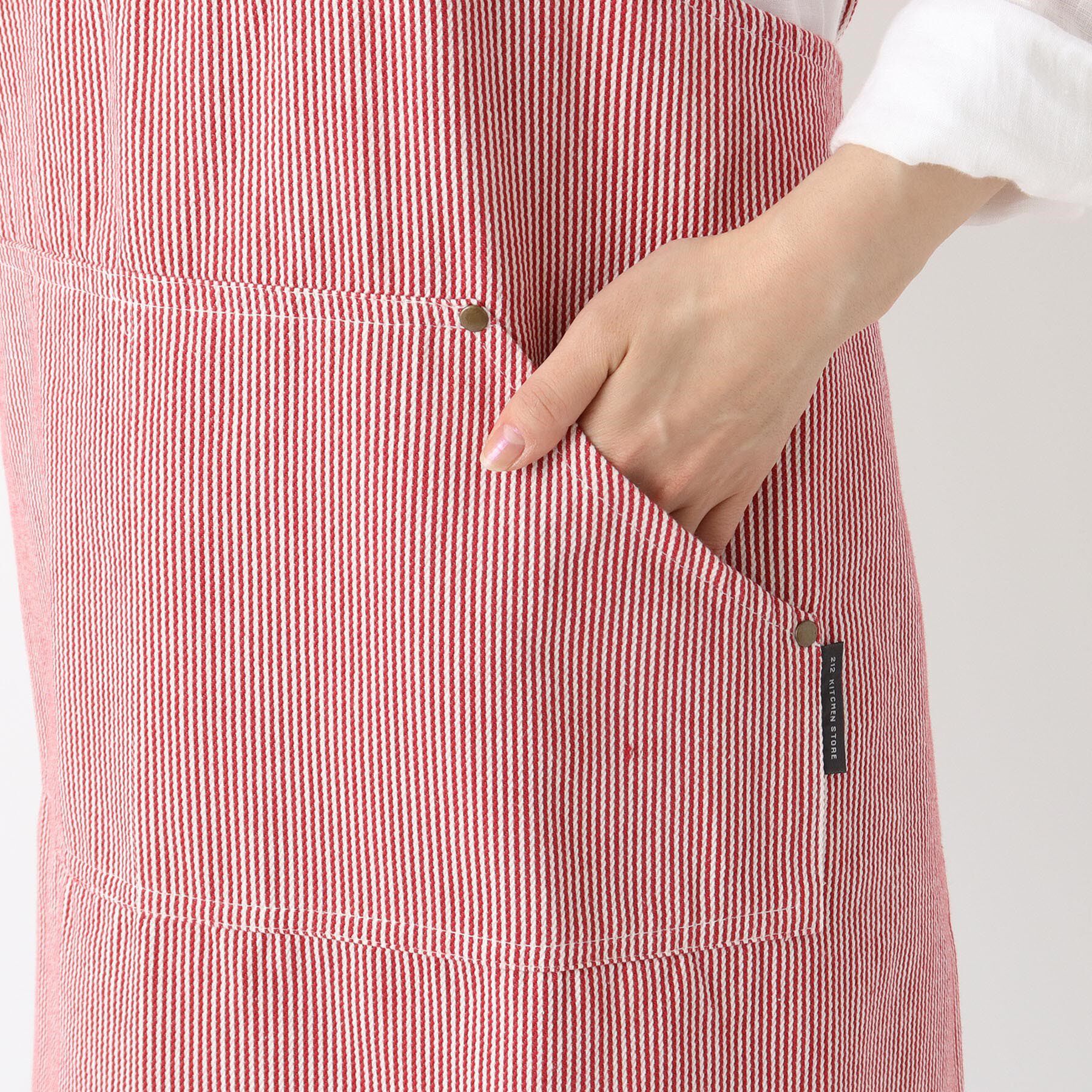 212 KITCHEN STORE「ヒッコリーストライプエプロン M RD ＜212Kオリジナル＞」|食器・キッチングッズ|