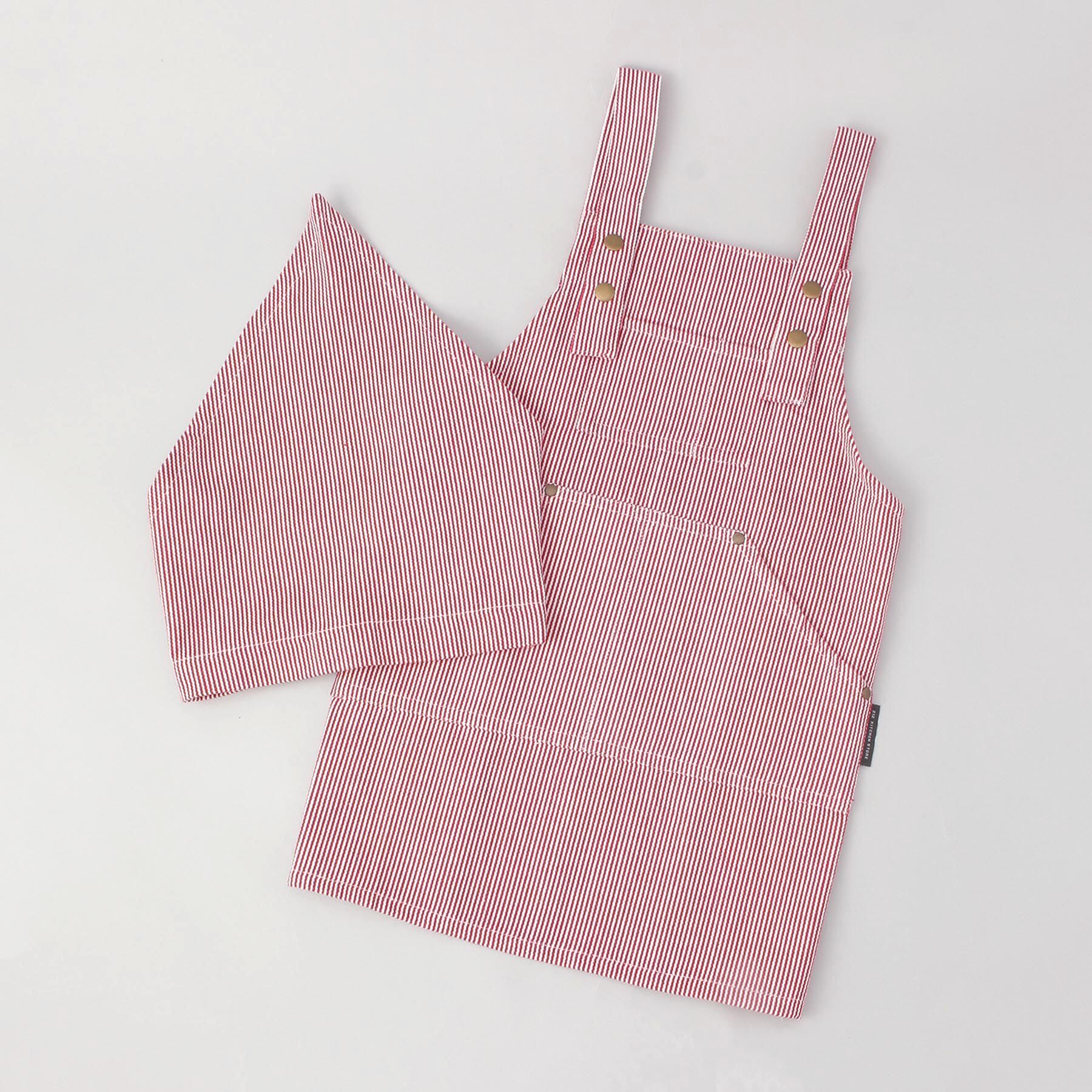 212 KITCHEN STORE「ヒッコリーストライプエプロン キッズ RD ＜212Kオリジナル＞」|食器・キッチングッズ|