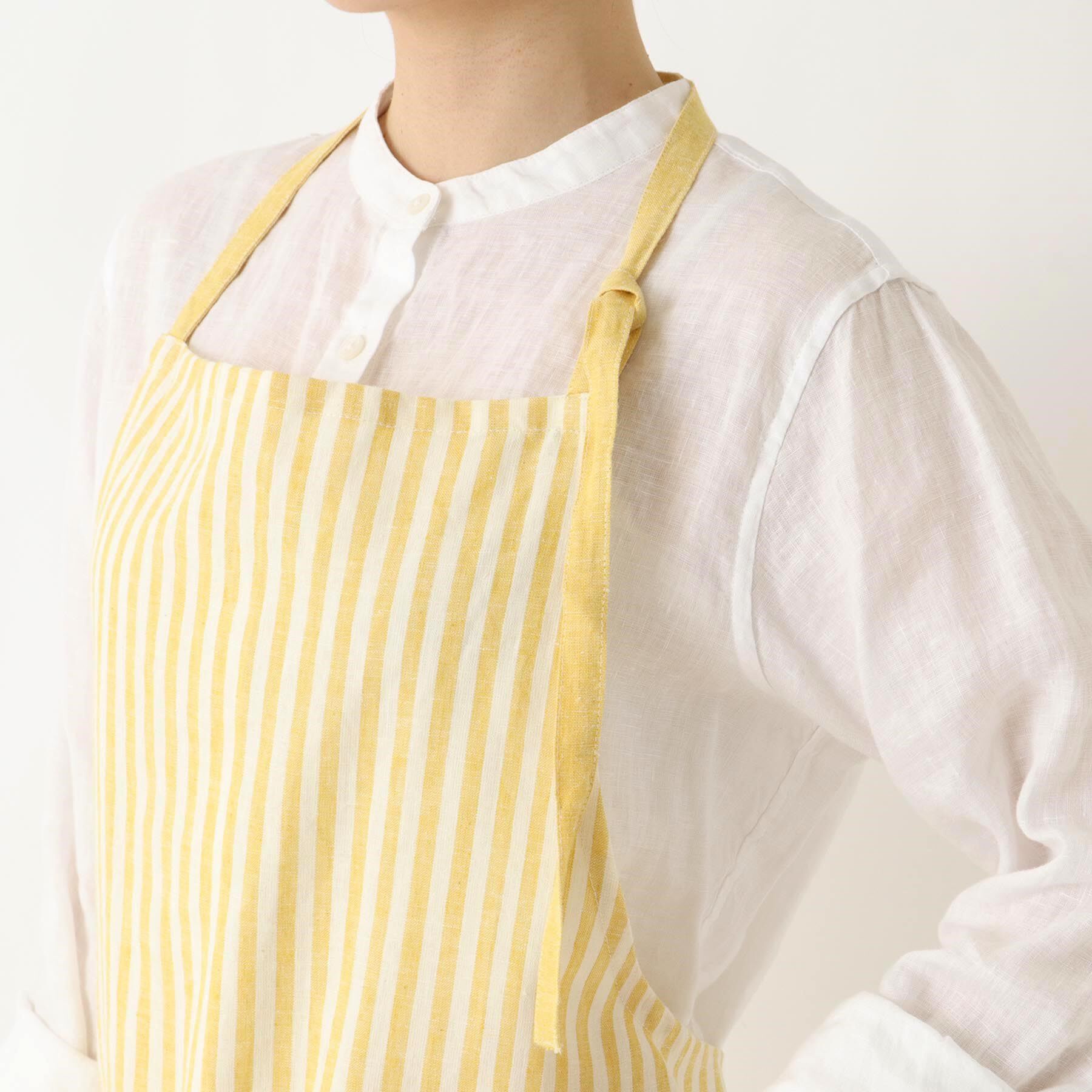 212 KITCHEN STORE「ブロックストライプ リネンコットン フルエプロン LM ＜212Kオリジナル ＞」|食器・キッチングッズ|