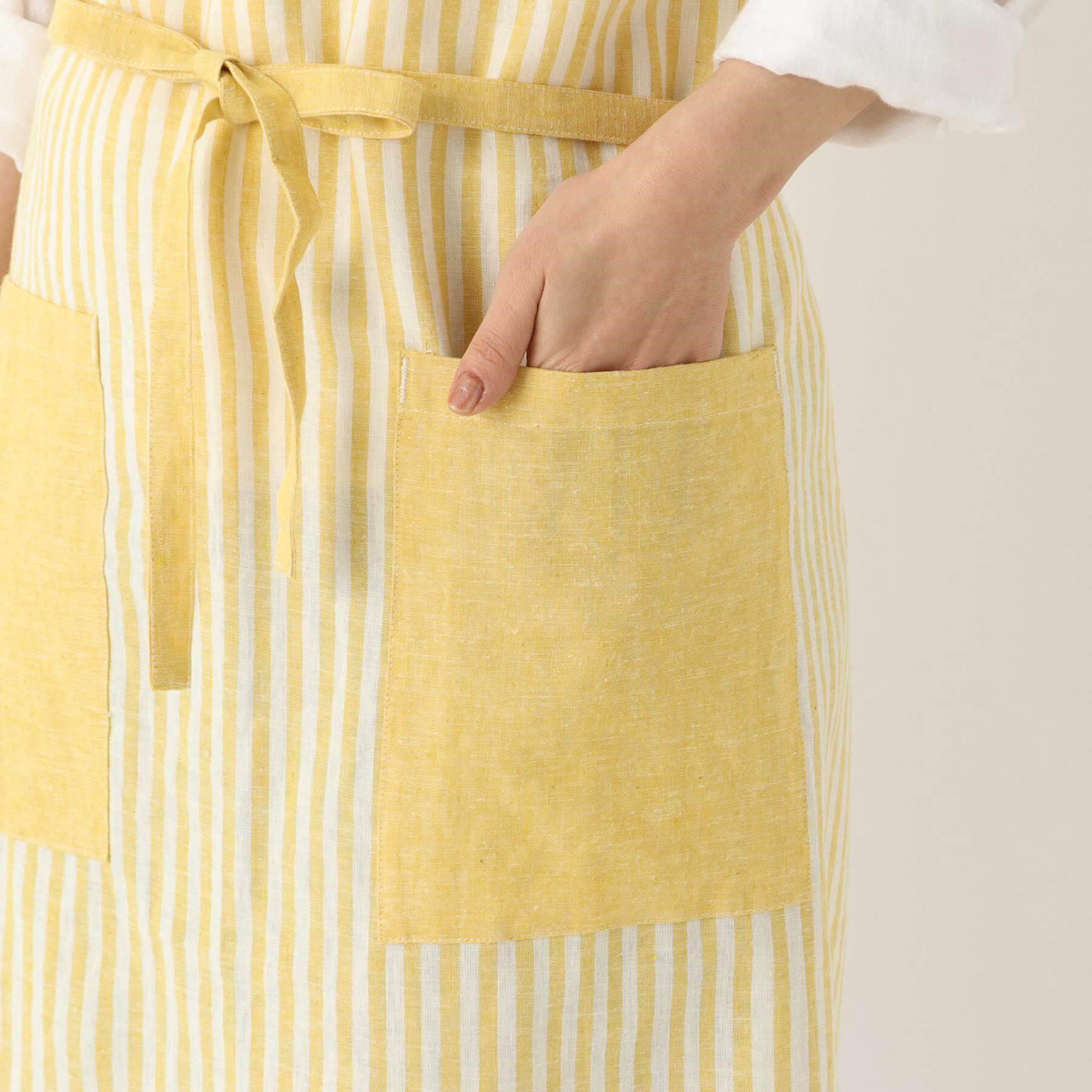 212 KITCHEN STORE「ブロックストライプ リネンコットン フルエプロン LM ＜212Kオリジナル ＞」|食器・キッチングッズ|