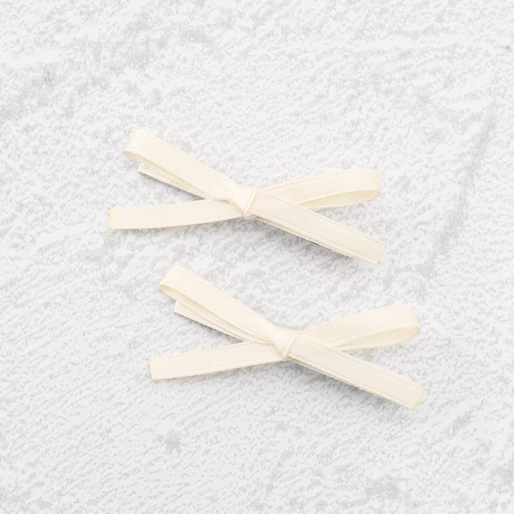 Grandedge「ヘアクリップ サテン スリム リボン 2個セット」|その他|ｱｲﾎﾞﾘｰ(004)