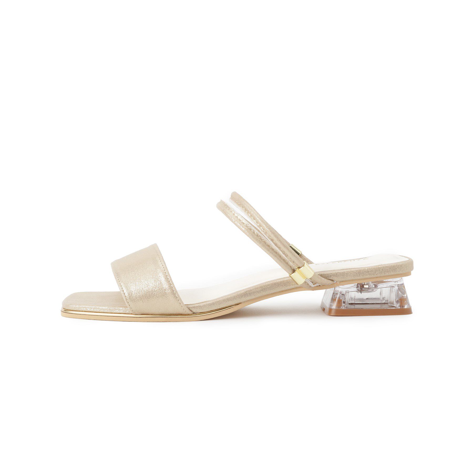 ESPERANZA「スクエアトゥクリアローヒールサンダル」|サンダル|