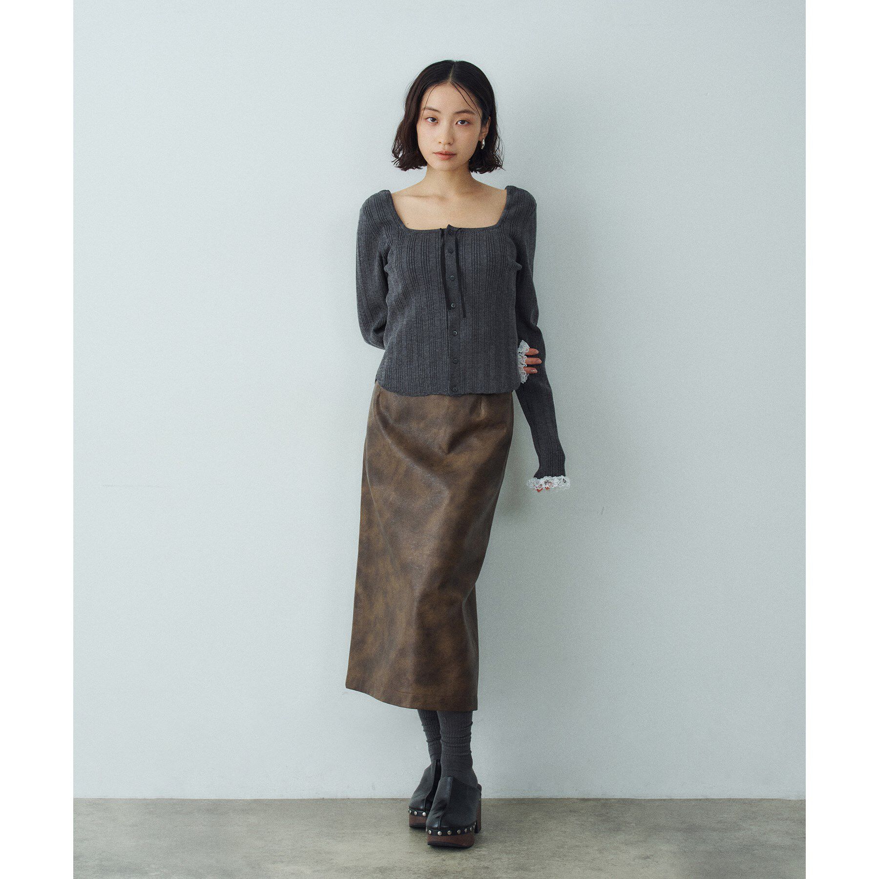 CODE A「lace frill cardigan」|カーディガン|