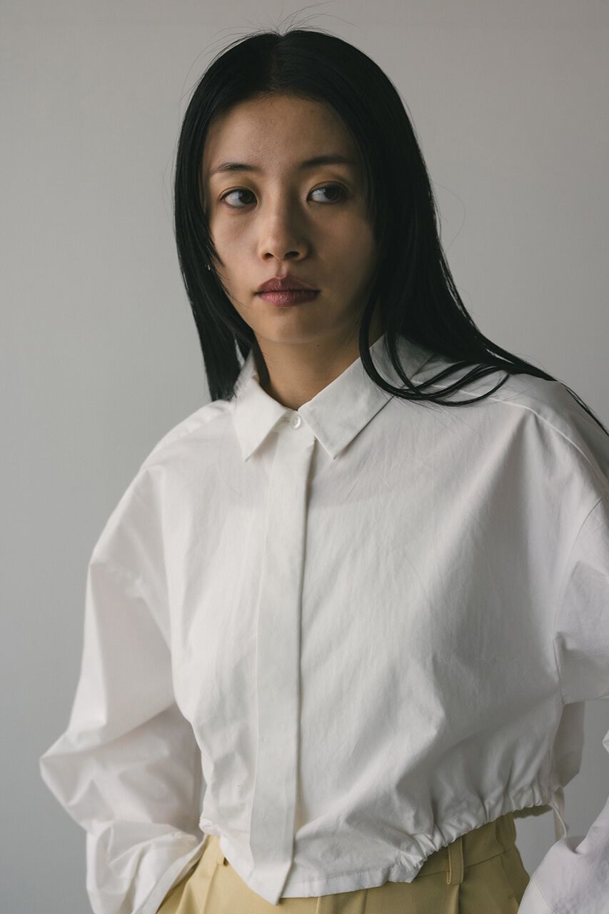 STYLEMIXER「ヘムギャザーショートシャツ」|シャツ・ブラウス|