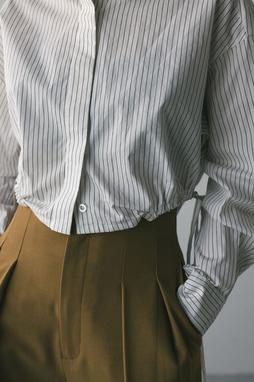 STYLEMIXER「ヘムギャザーショートシャツ」|シャツ・ブラウス|