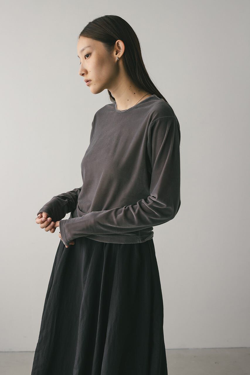 STYLEMIXER「メッシュベロアロンT」|Tシャツ・カットソー|GRY