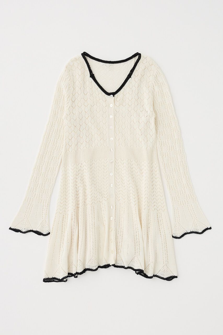 MOUSSY「EYELET LACE KNIT ミニドレス」|ワンピース|