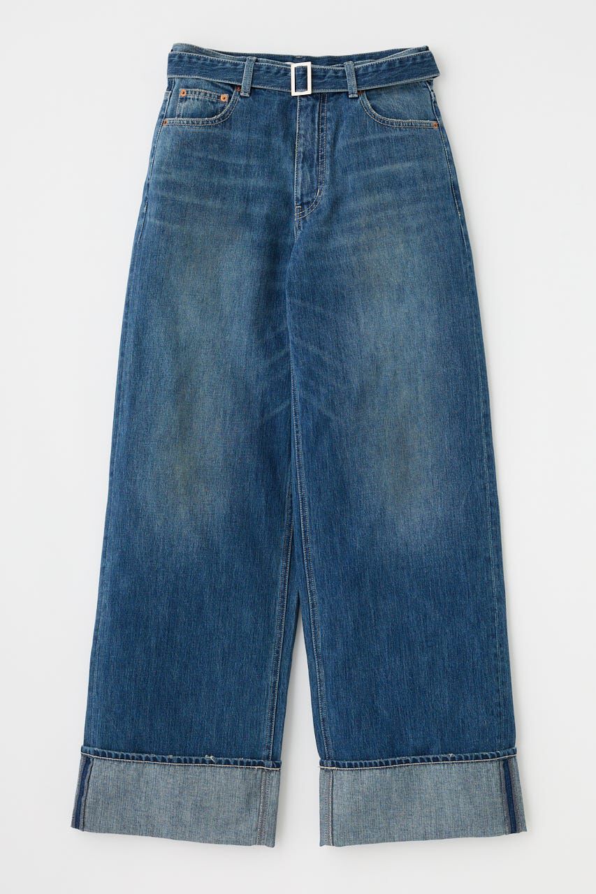 MOUSSY「BELTED WIDE ストレートデニム」|デニム|
