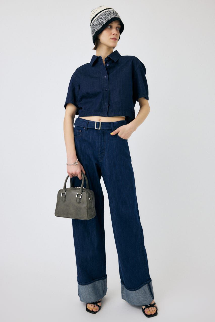 MOUSSY「BELTED WIDE ストレートデニム」|デニム|