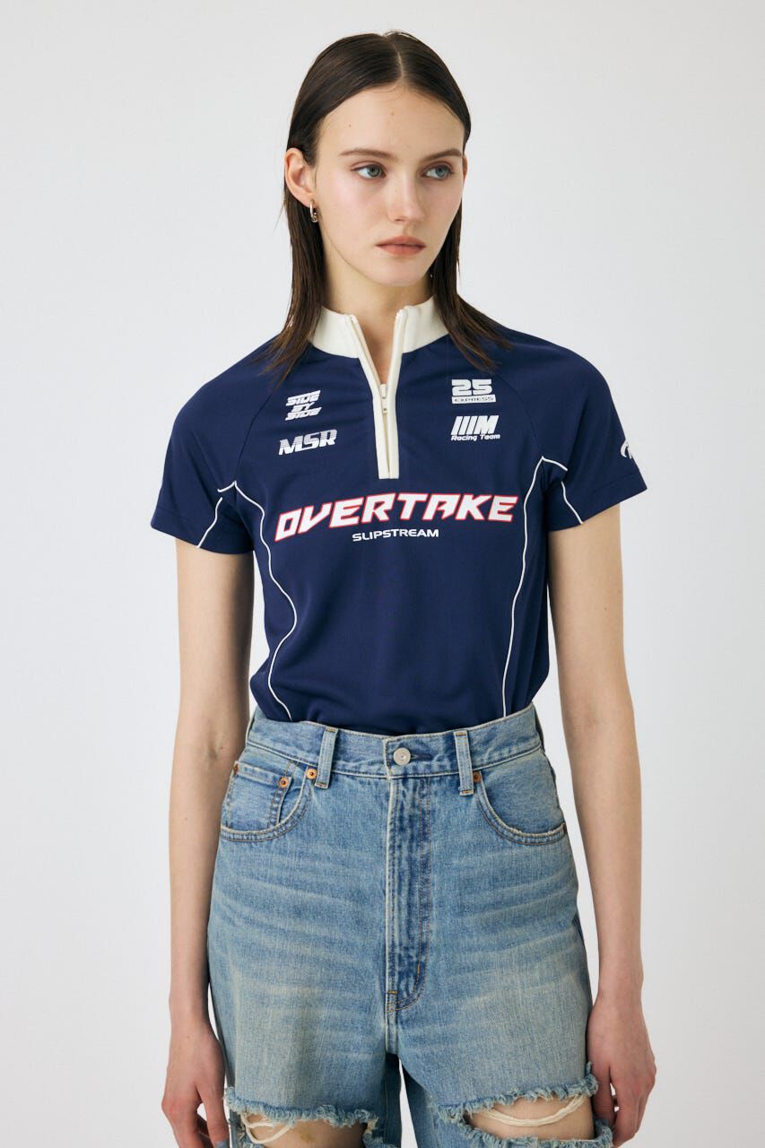 MOUSSY「HALF ZIP レーシング TEE」|Tシャツ・カットソー|