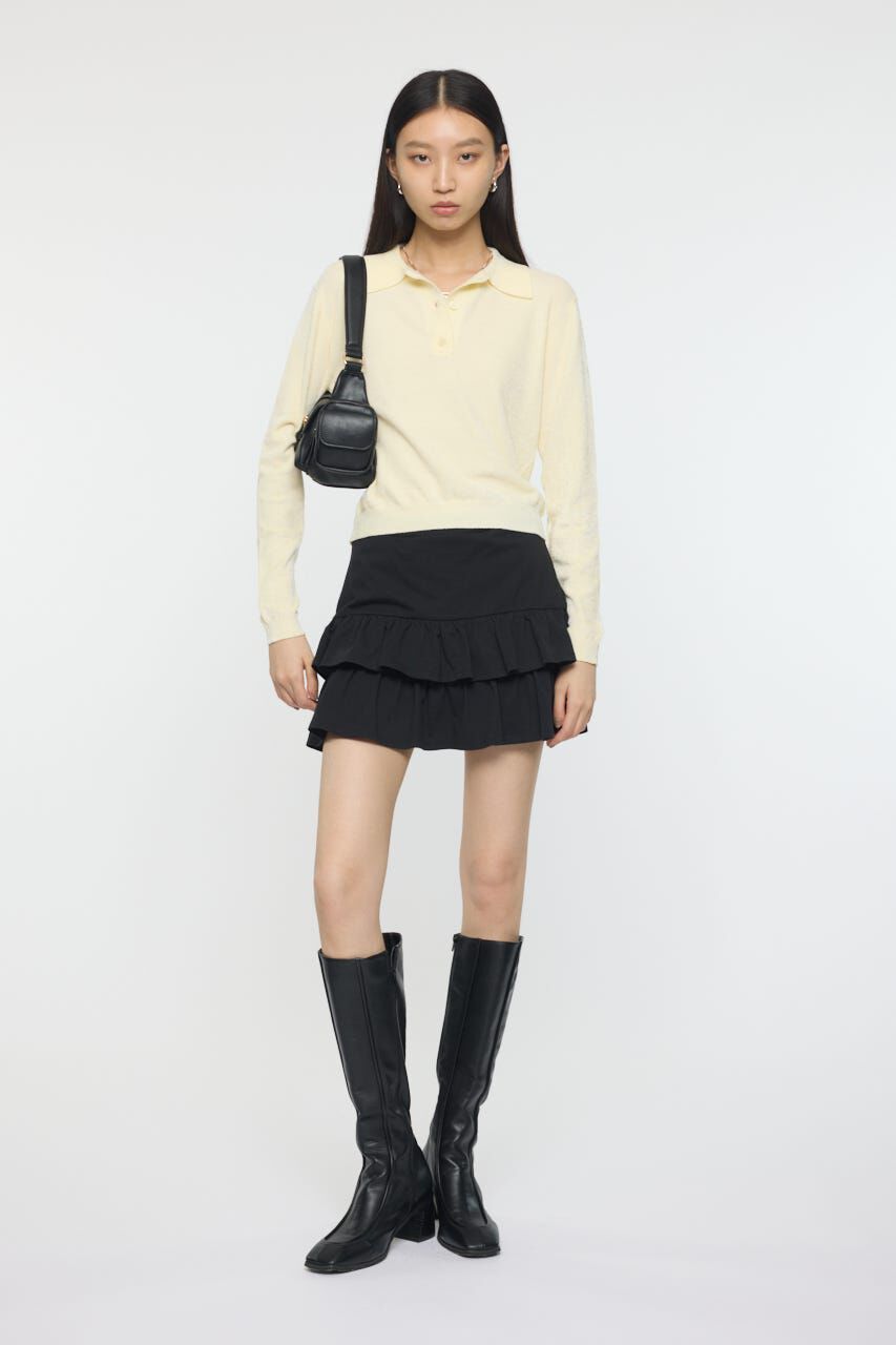 MOUSSY「VELOUR TOUCH KNIT ポロ」|Tシャツ・カットソー|