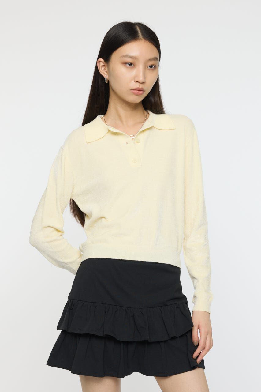 MOUSSY「VELOUR TOUCH KNIT ポロ」|Tシャツ・カットソー|