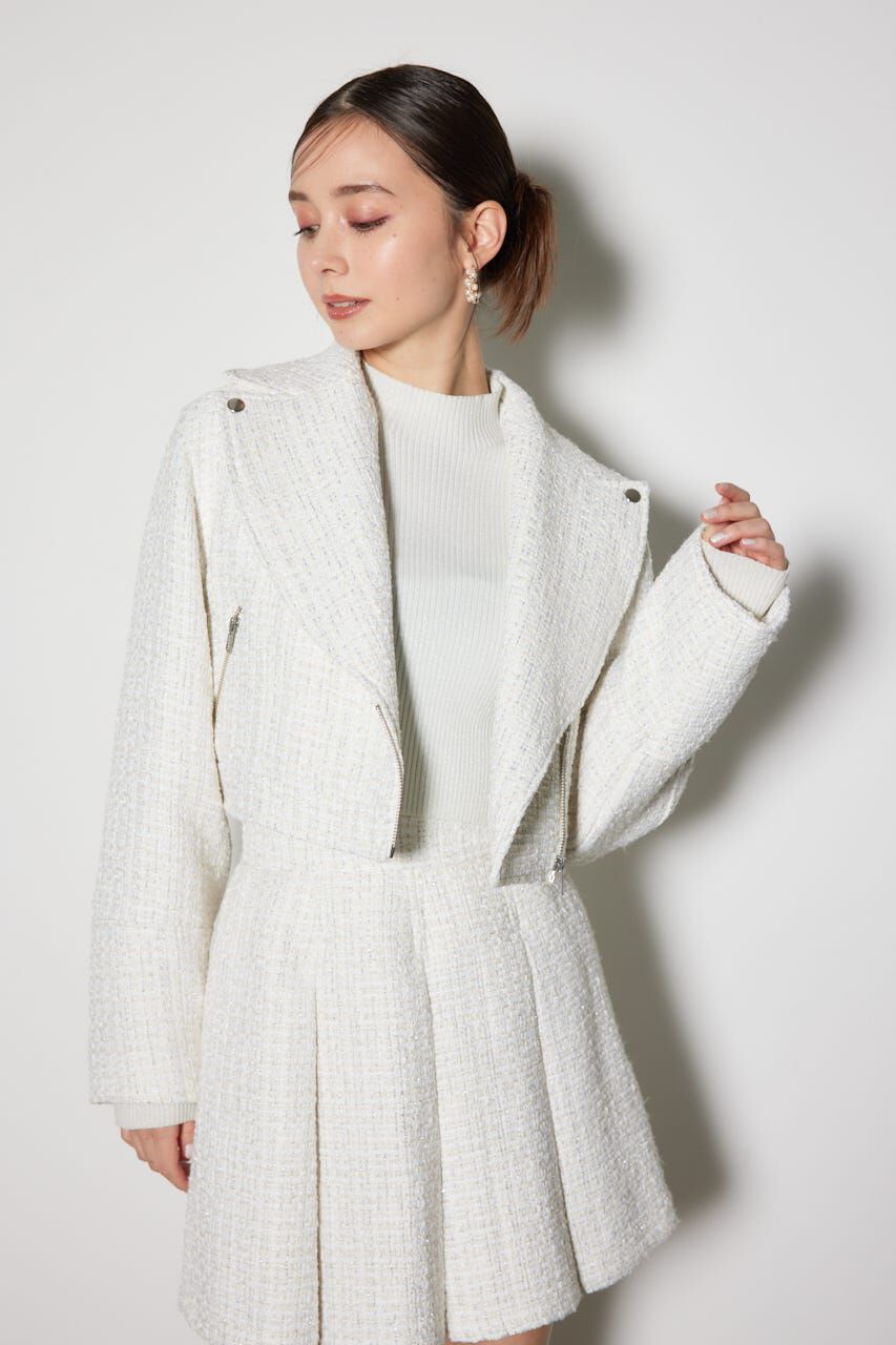 rienda「ツイードショートライダースジャケット」|その他|