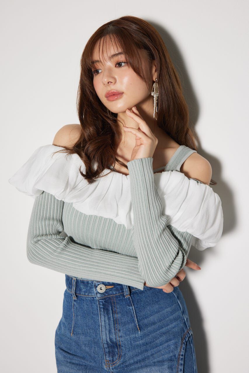 rienda「2WAYバルーンニットトップス」|ニット・セーター|L/GRN1