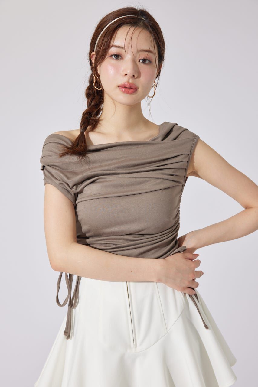 rienda「カシュクールサイドドロストトップス」|Tシャツ・カットソー|