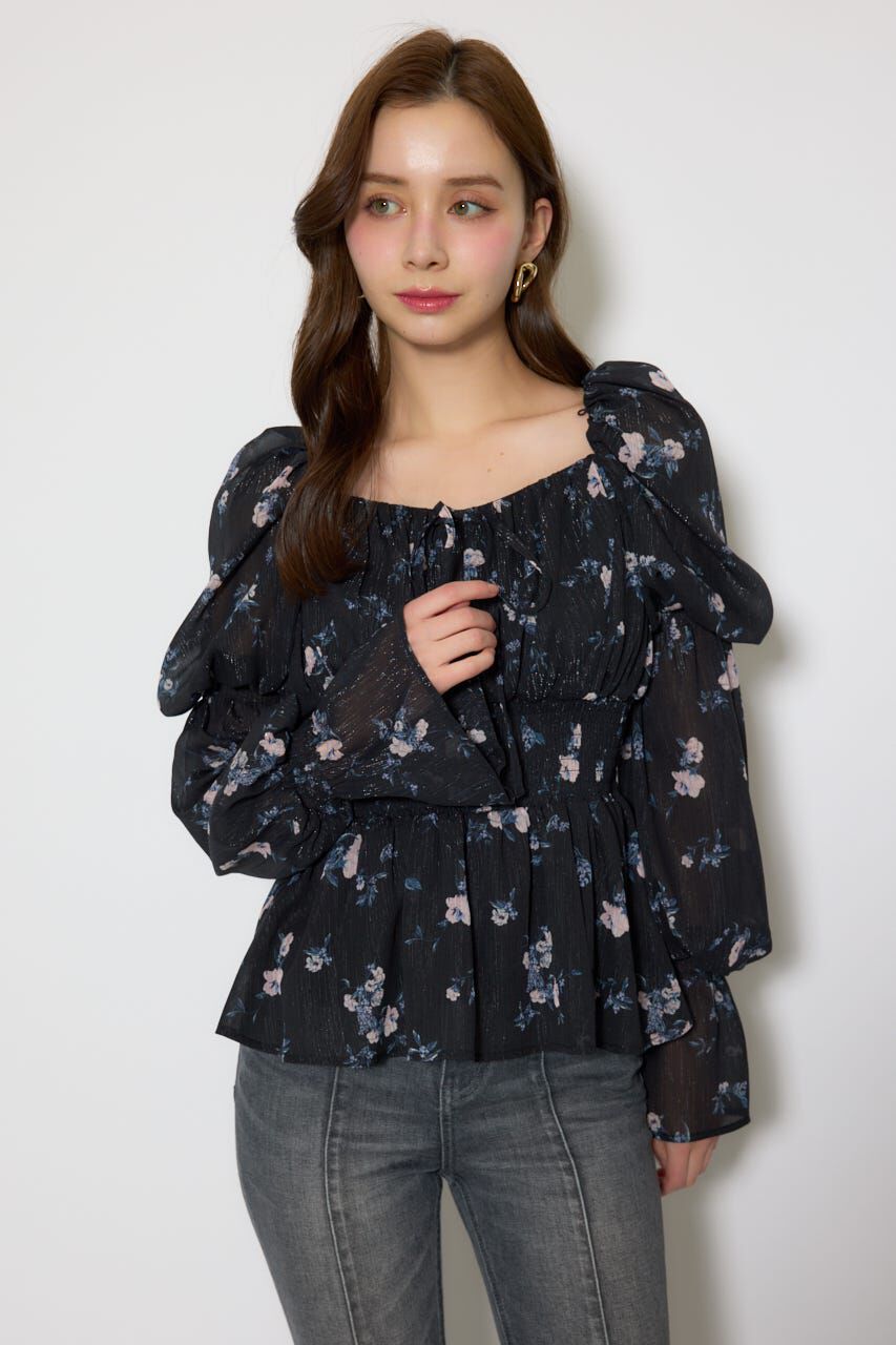 rienda「ボリュームスリーブブラウス」|シャツ・ブラウス|BLK