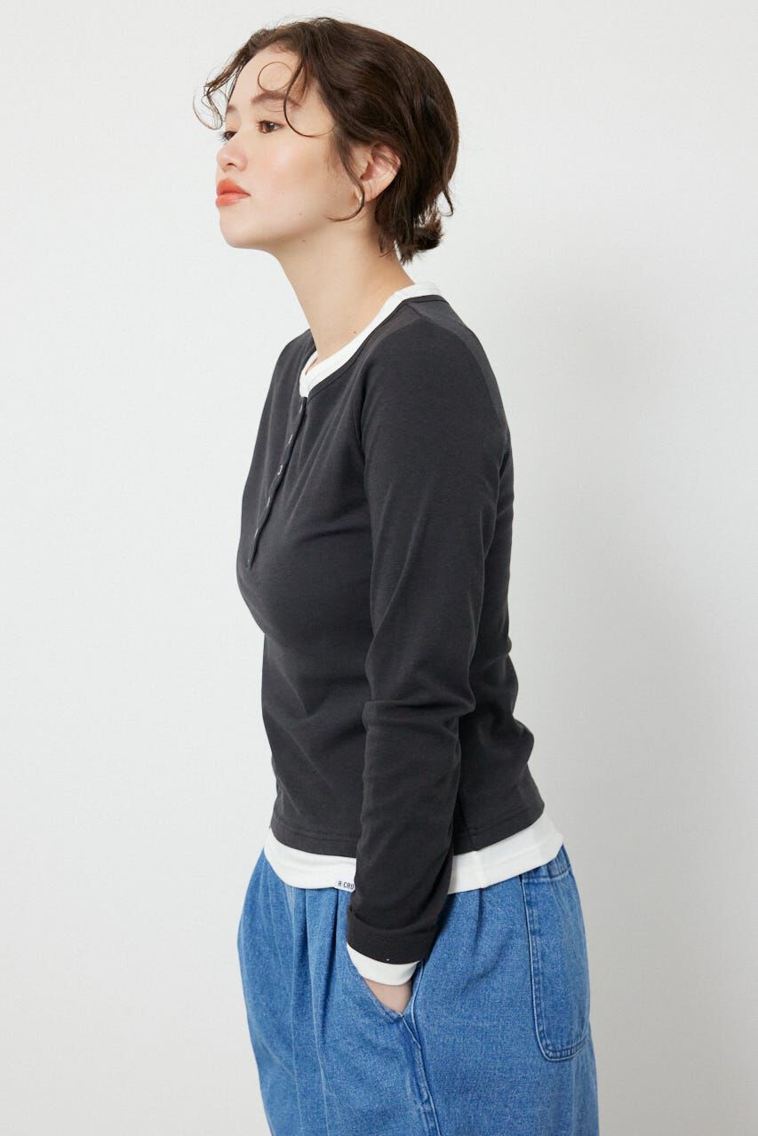 RODEO CROWNS「フェイクレイヤードヘンリーネックトップス」|Tシャツ・カットソー|