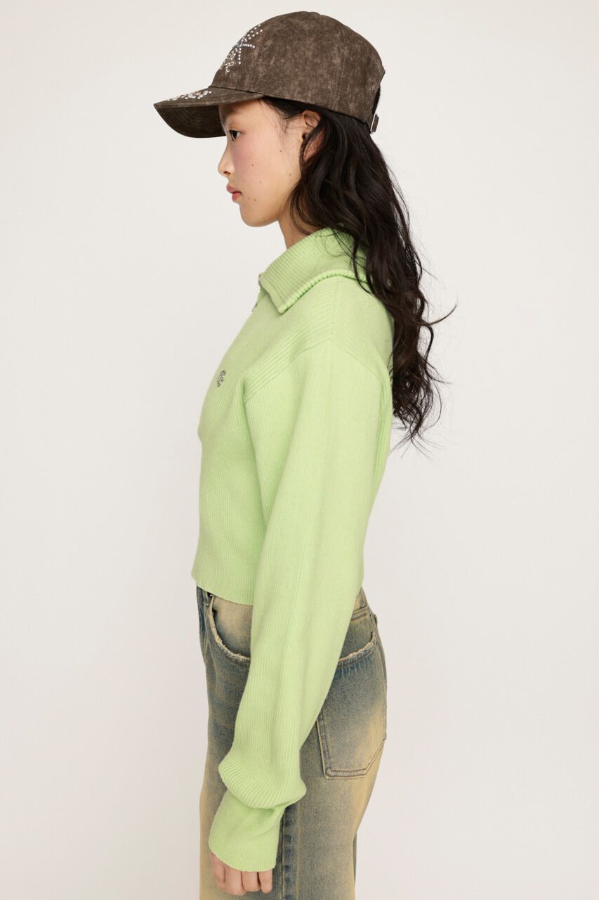 SLY「FRONT ZIP KNIT トップス」|ニット・セーター|