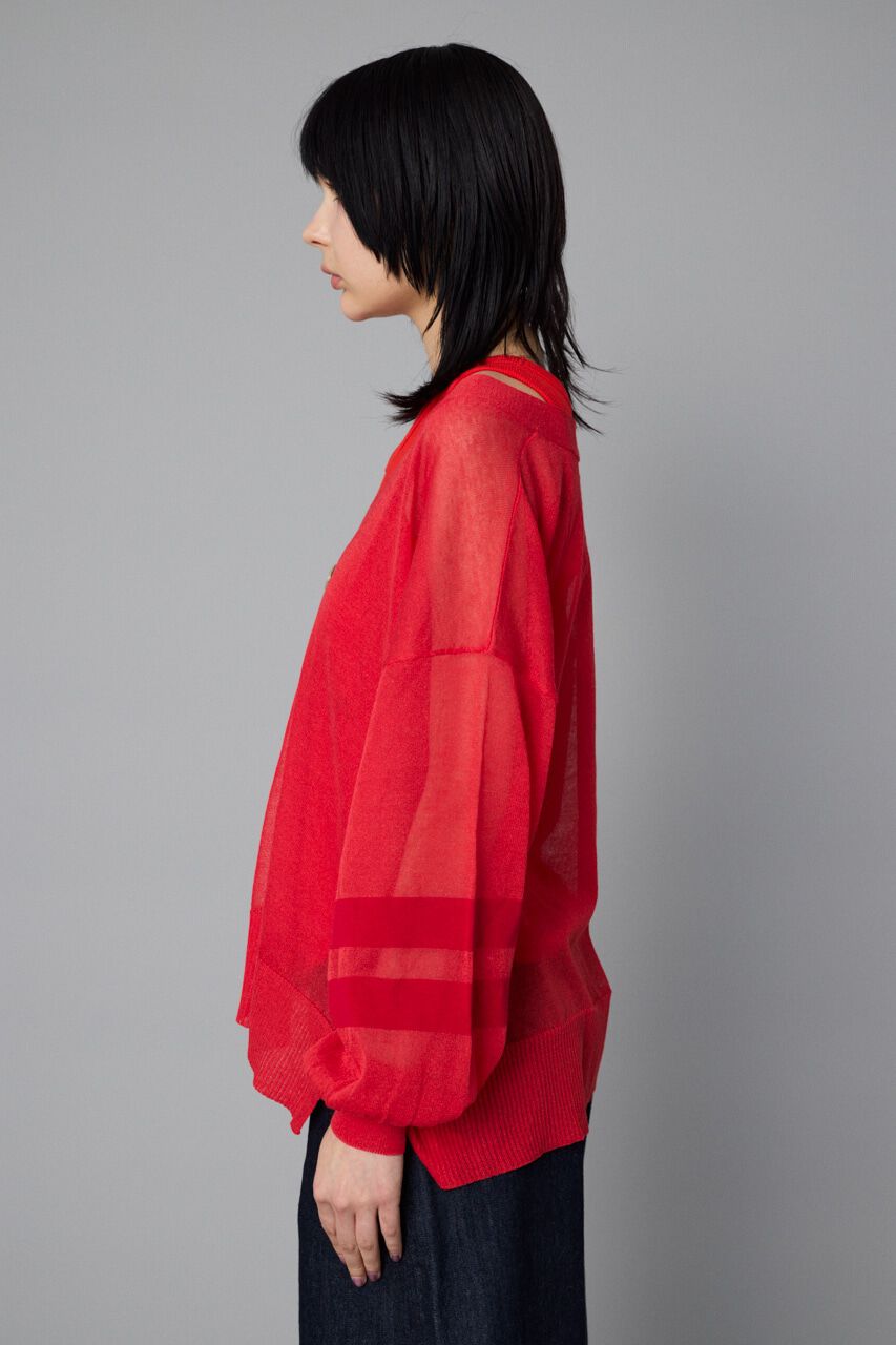 HeRIN.CYE「Sheer line cardigan」|カーディガン|