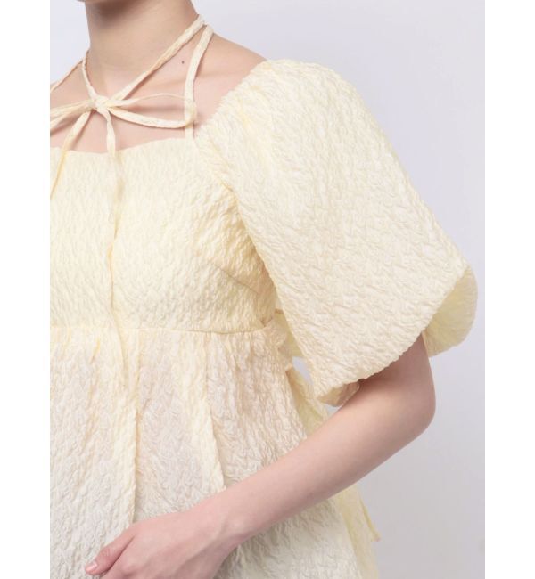 CALNAMUR「2WAY VOLUME SLEEVE JAQUARD BL/2WAYボリュームスリーブジャガードブラウス」|シャツ・ブラウス|