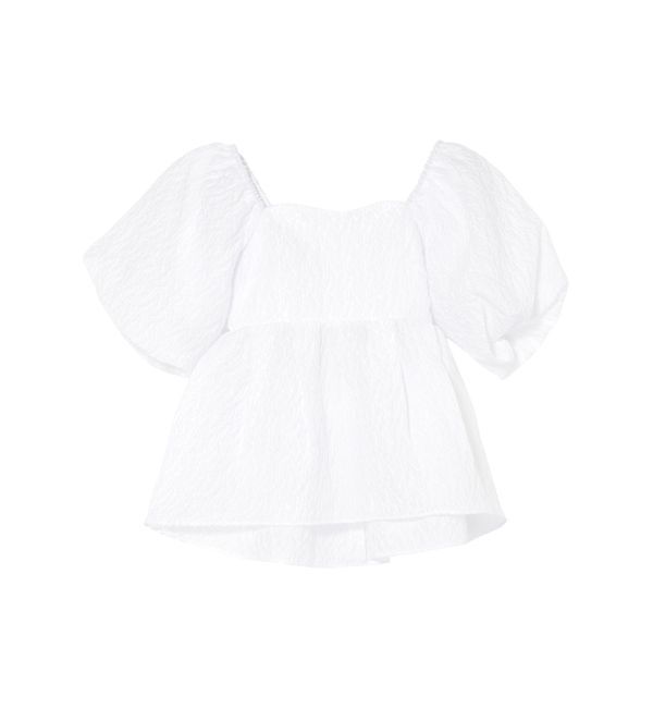 CALNAMUR「2WAY VOLUME SLEEVE JAQUARD BL/2WAYボリュームスリーブジャガードブラウス」|シャツ・ブラウス|