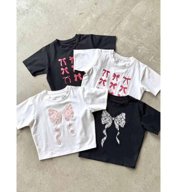 CALNAMUR「RIBBON ASSORT TEE/リボンアソートTシャツ」|Tシャツ・カットソー|