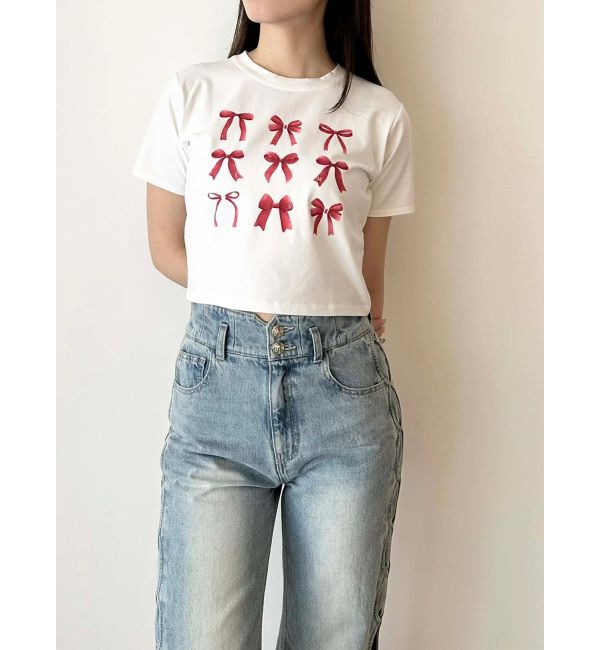 CALNAMUR「RIBBON ASSORT TEE/リボンアソートTシャツ」|Tシャツ・カットソー|