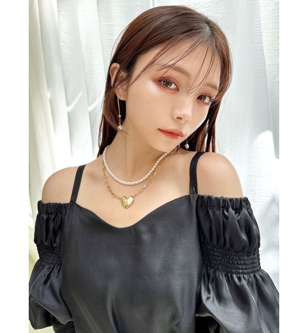 RESEXXY「ポイントハート2連ネックレス」|ネックレス|