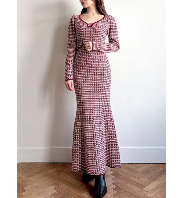 RESEXXY「【WEB限定】バイカラーツイードニットワンピース」|ワンピース|