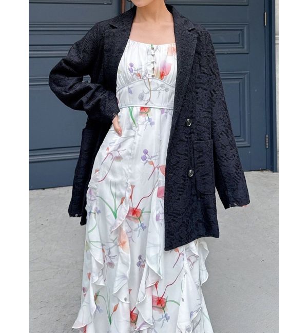 RESEXXY「レースミディジャケット」|テーラードジャケット|ブラック