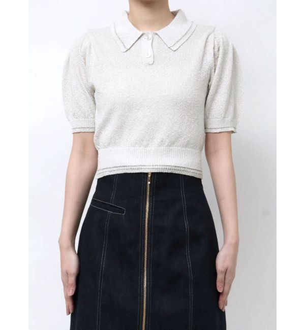 MERCURYDUO「ラメポロニットトップス」|ニット・セーター|