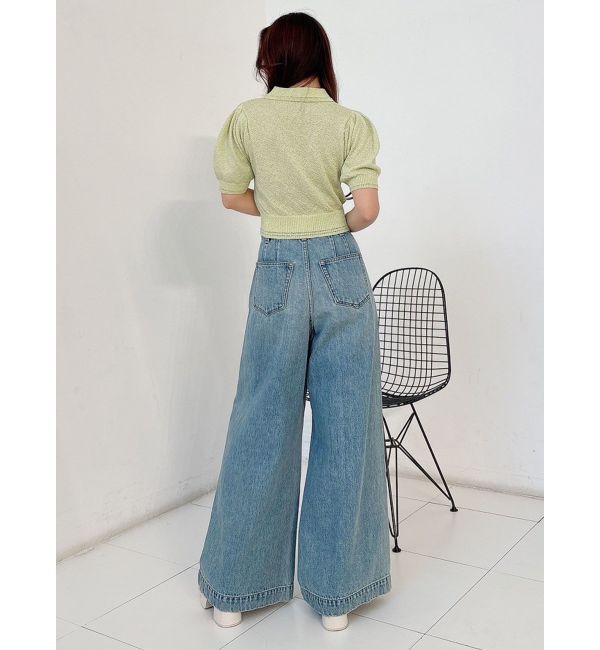 MERCURYDUO「ラメポロニットトップス」|ニット・セーター|