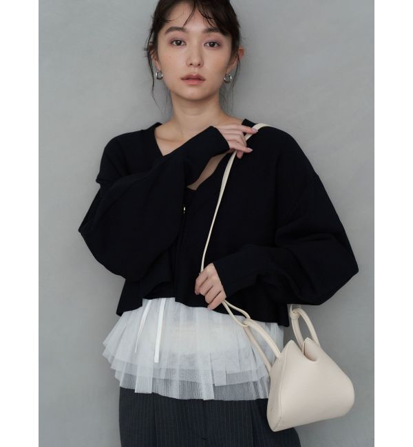 MERCURYDUO「Serena Ruched Hobo Handle Crossbody Bag」|ハンドバッグ|