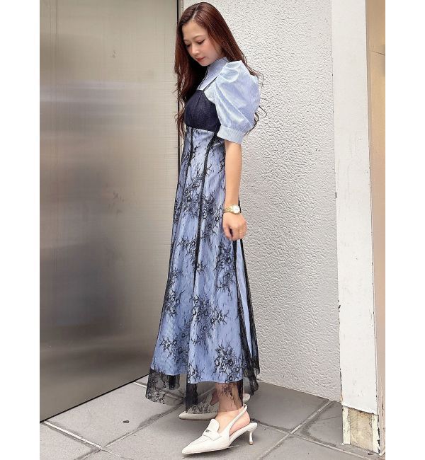 MERCURYDUO「ビスチェドッキングパワショルシャツワンピース」|ワンピース|