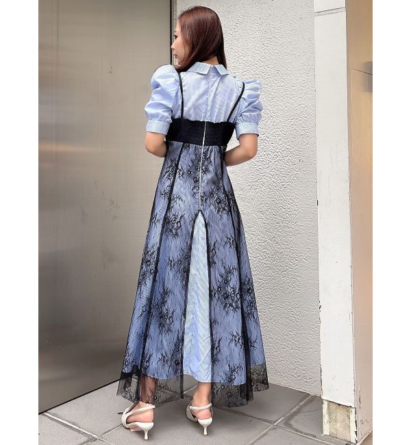 MERCURYDUO「ビスチェドッキングパワショルシャツワンピース」|ワンピース|