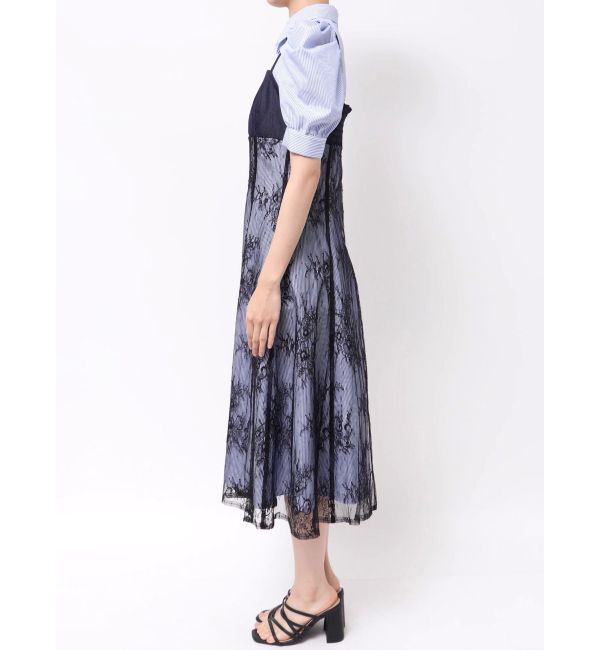 MERCURYDUO「ビスチェドッキングパワショルシャツワンピース」|ワンピース|