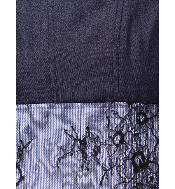 MERCURYDUO「ビスチェドッキングパワショルシャツワンピース」|ワンピース|