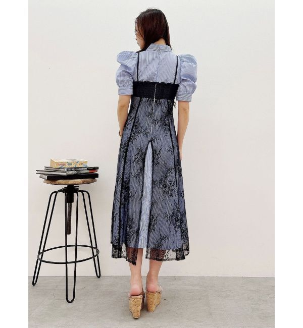 MERCURYDUO「ビスチェドッキングパワショルシャツワンピース」|ワンピース|