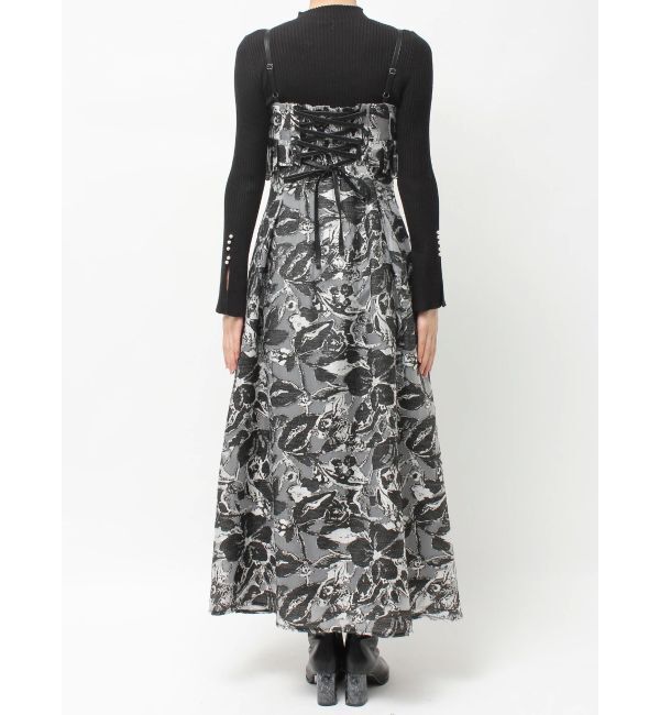 MERCURYDUO「ジャカードバックレースアップキャミワンピース」|ワンピース|