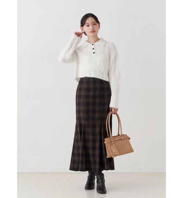 MERCURYDUO「ケーブルポロ衿ニット」|ニット・セーター|